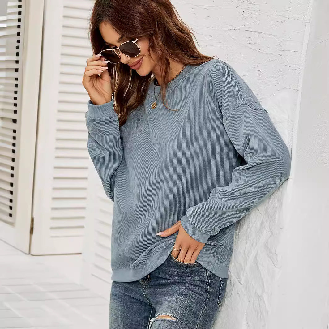 Sweat-shirt en Velours Côtelé