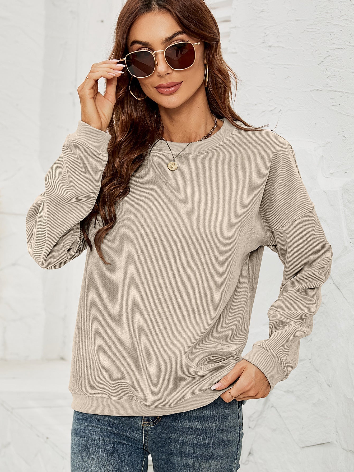 Sweat-shirt en Velours Côtelé