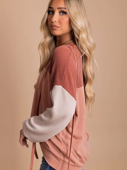 Sweatshirt Bicolore Décontracté