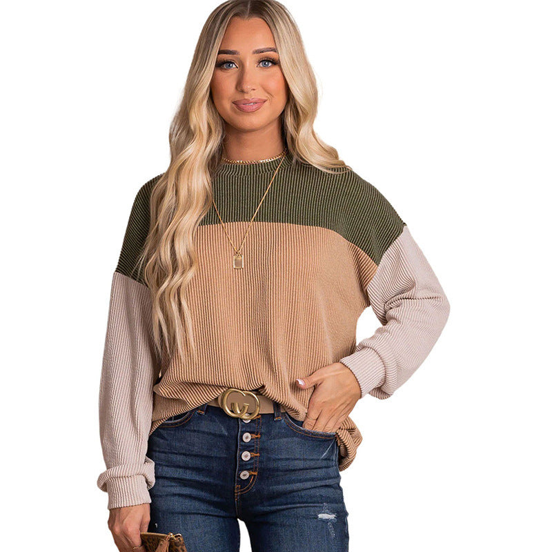 Sweatshirt Bicolore Décontracté