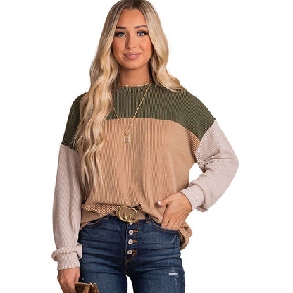 Sweatshirt Bicolore Décontracté