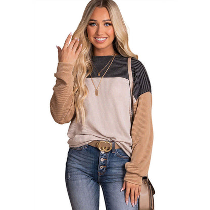 Sweatshirt Bicolore Décontracté