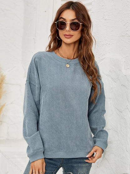 Sweat-shirt en Velours Côtelé