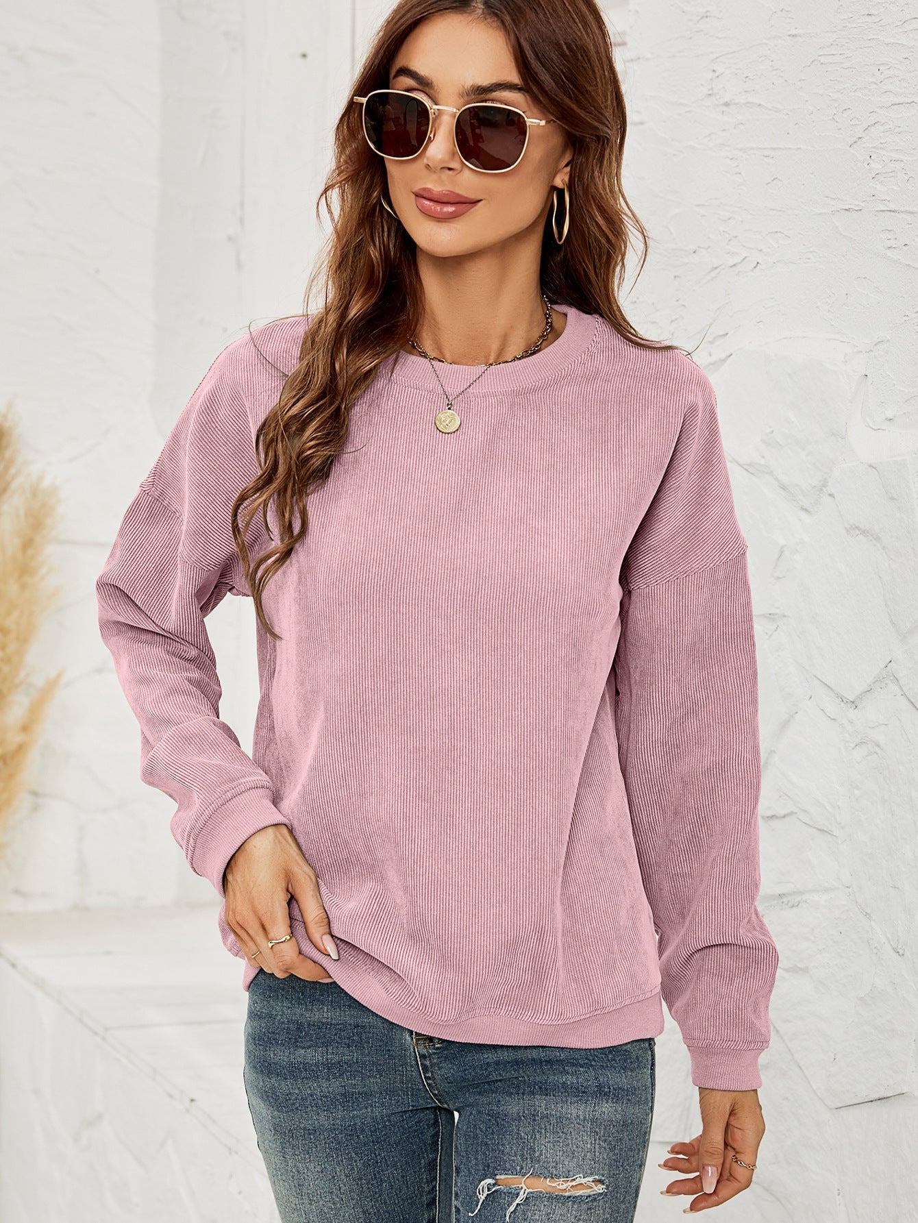 Sweat-shirt en Velours Côtelé