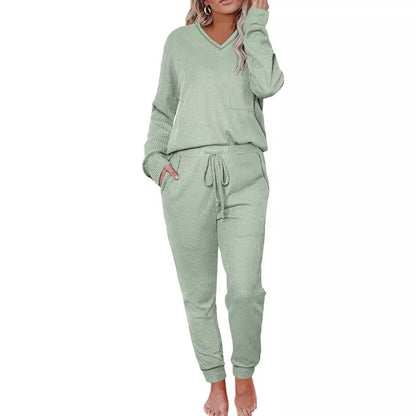 Ensemble de pyjama gaufré col V