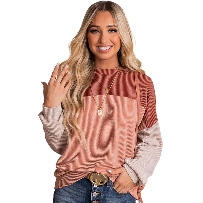 Sweatshirt Bicolore Décontracté