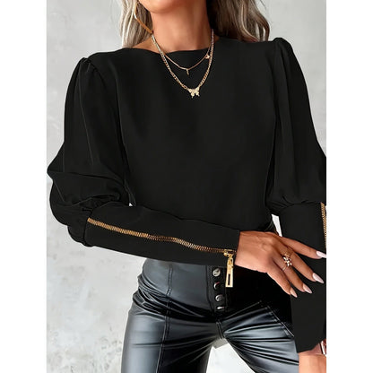 Top Zippé à Col Polo