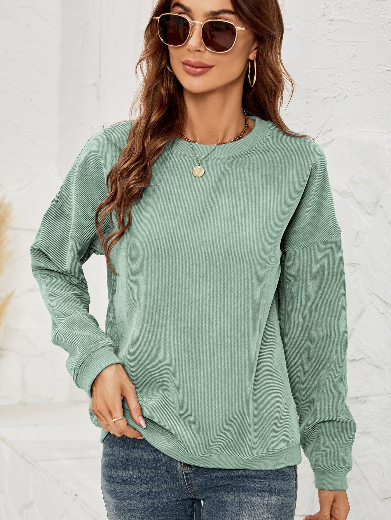 Sweat-shirt en Velours Côtelé