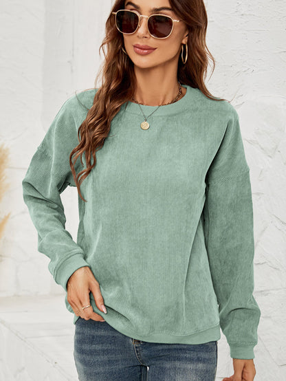 Sweat-shirt en Velours Côtelé
