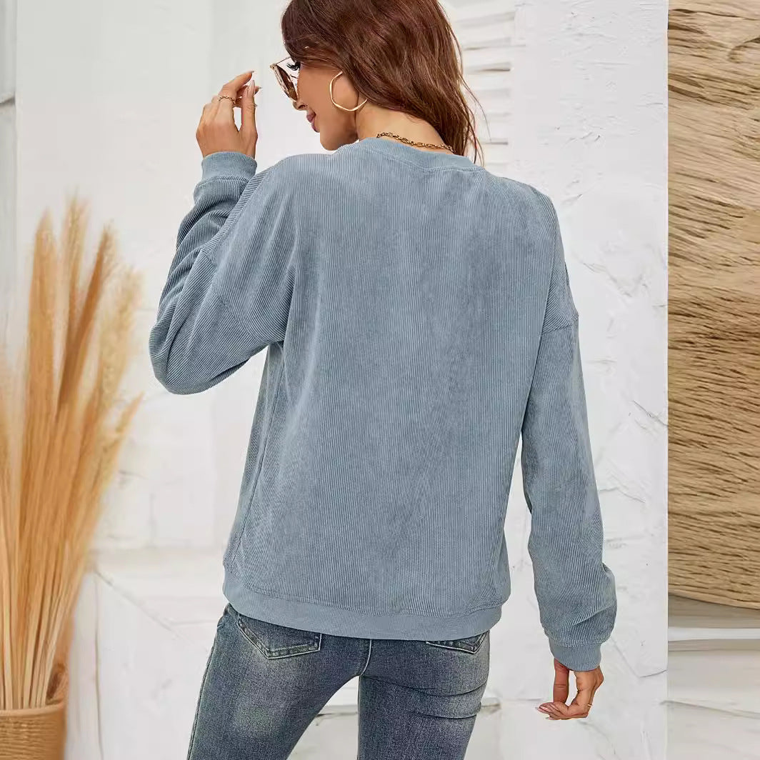 Sweat-shirt en Velours Côtelé