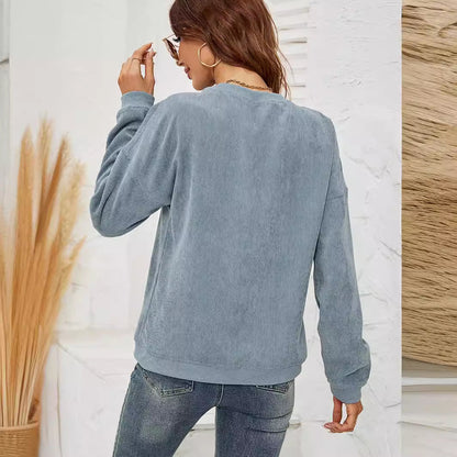 Sweat-shirt en Velours Côtelé